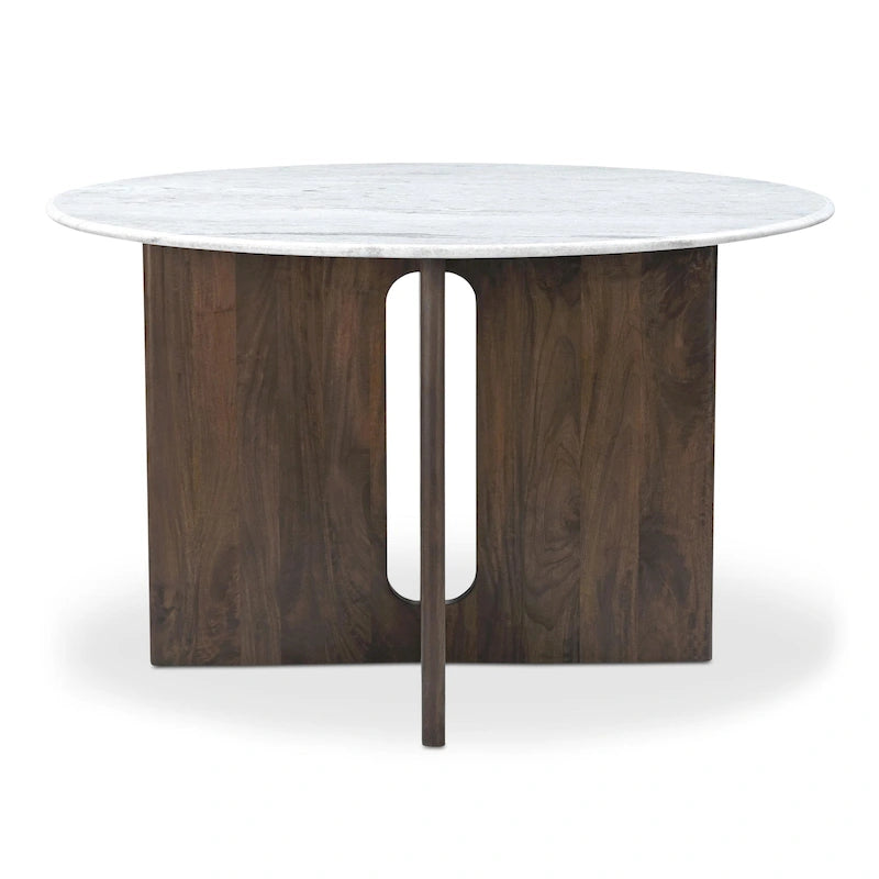 Brelline, mesa de comedor redonda con patas cruzadas - 48W x 48D x 30H