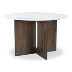 Brelline, mesa de comedor redonda con patas cruzadas - 48W x 48D x 30H