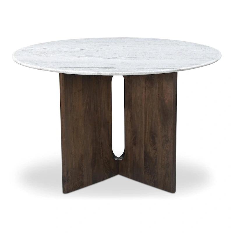 Brelline, mesa de comedor redonda con patas cruzadas - 48W x 48D x 30H
