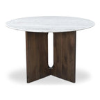 Brelline, mesa de comedor redonda con patas cruzadas - 48W x 48D x 30H
