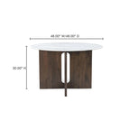 Brelline, mesa de comedor redonda con patas cruzadas - 48W x 48D x 30H