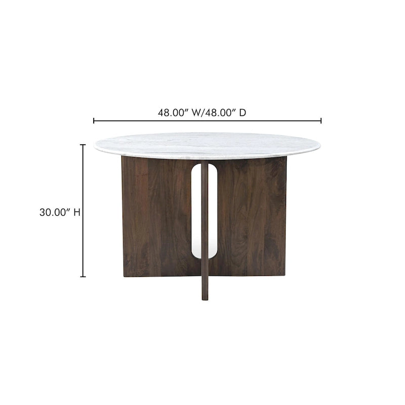 Brelline, mesa de comedor redonda con patas cruzadas - 48W x 48D x 30H