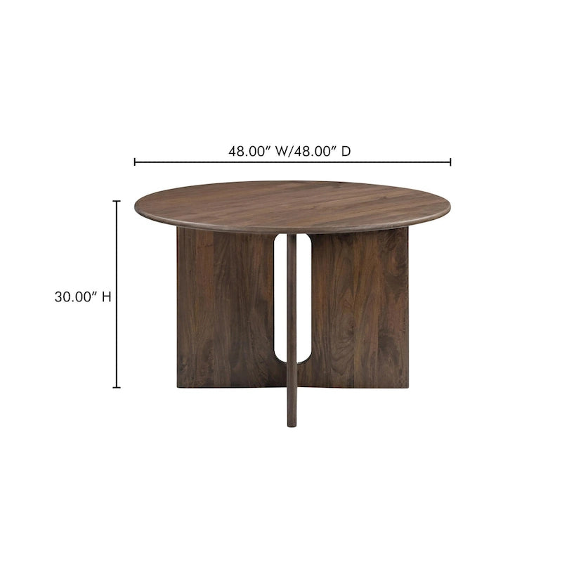Brelline, mesa de comedor redonda con patas cruzadas - 48W x 48D x 30H