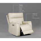 Sillón reclinable eléctrico de cuero con gravedad cero, reposacabezas y soporte lumbar eléctricos, puerto USB y USB-C