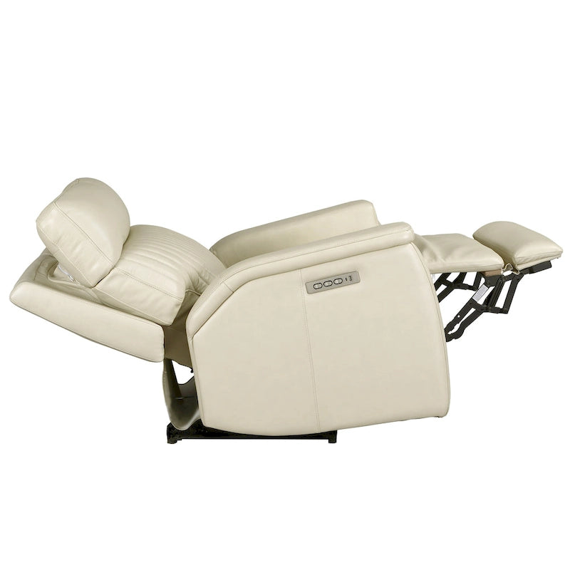 Sillón reclinable eléctrico de cuero con gravedad cero, reposacabezas y soporte lumbar eléctricos, puerto USB y USB-C