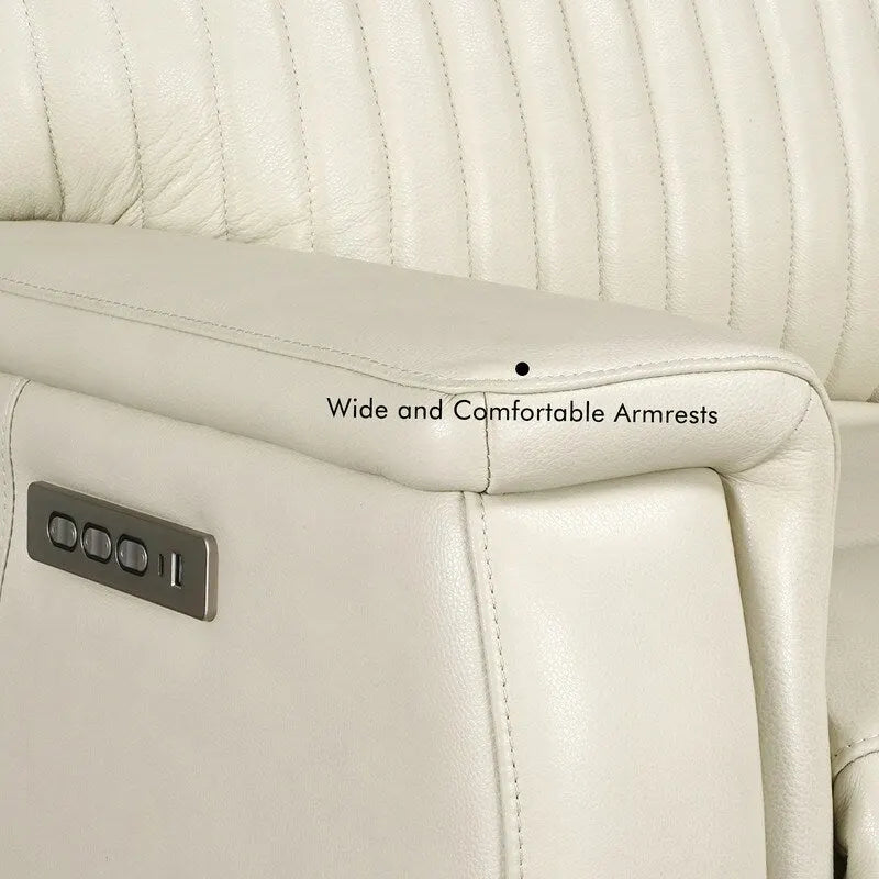 Sillón reclinable eléctrico de cuero con gravedad cero, reposacabezas y soporte lumbar eléctricos, puerto USB y USB-C