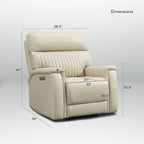 Sillón reclinable eléctrico de cuero con gravedad cero, reposacabezas y soporte lumbar eléctricos, puerto USB y USB-C
