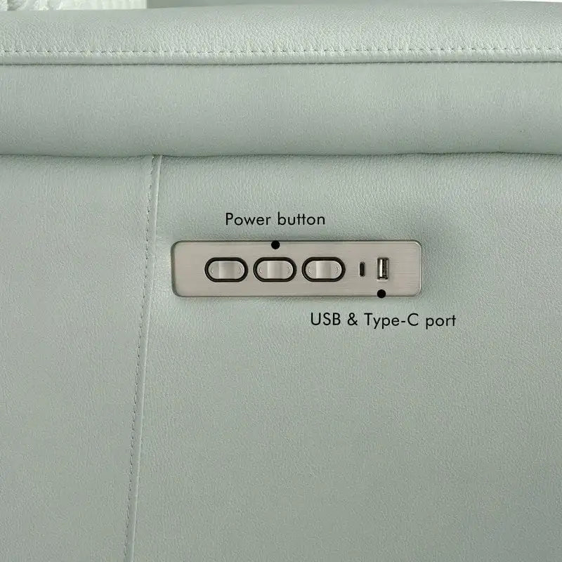 Sillón reclinable eléctrico de cuero con gravedad cero, reposacabezas y soporte lumbar eléctricos, puerto USB y USB-C