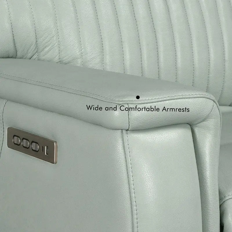 Sillón reclinable eléctrico de cuero con gravedad cero, reposacabezas y soporte lumbar eléctricos, puerto USB y USB-C