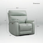 Sillón reclinable eléctrico de cuero con gravedad cero, reposacabezas y soporte lumbar eléctricos, puerto USB y USB-C