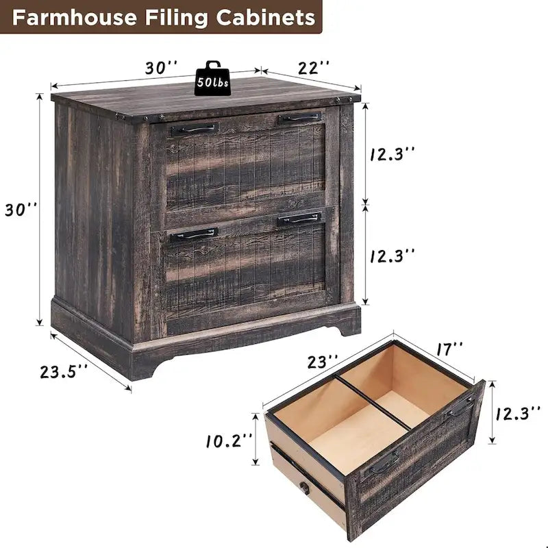 Archivador de granja, archivadores de madera, gabinete de almacenamiento de oficina