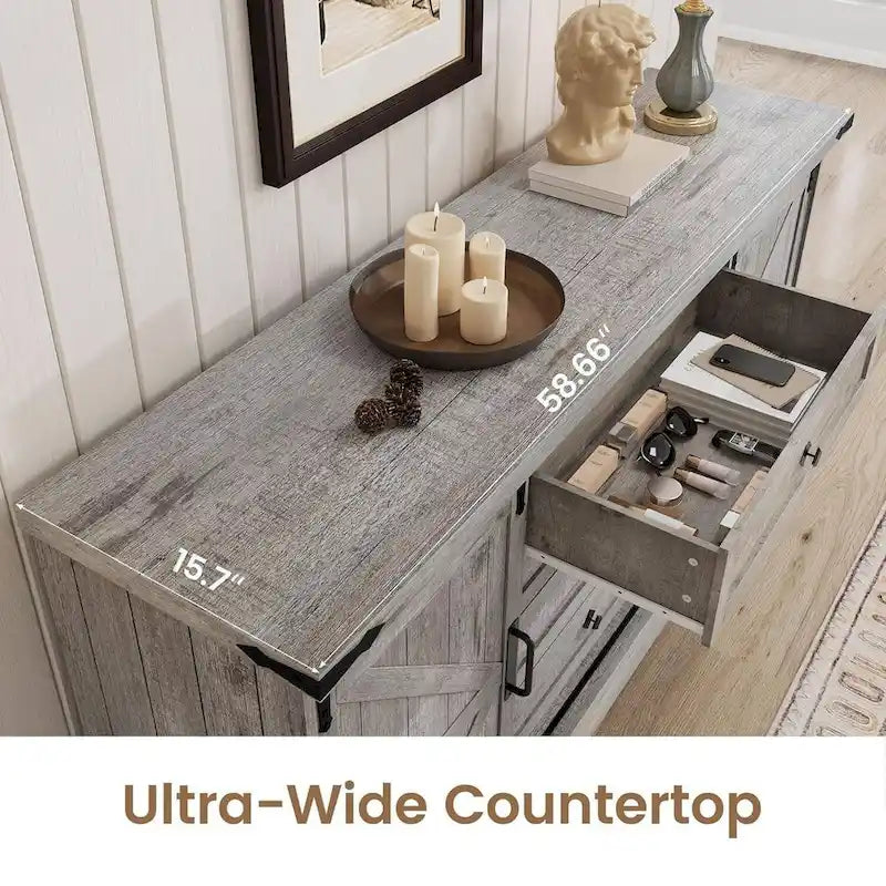 Cómoda de 4 cajones estilo rústico para dormitorio o sala de estar