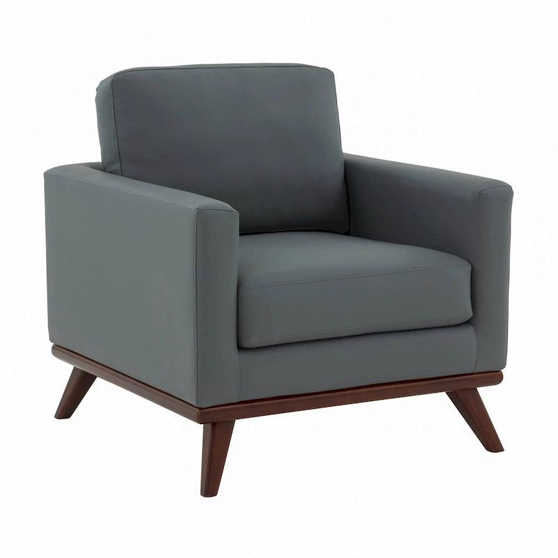 Sofá de un asiento Chester de mediados de siglo, sillón decorativo de piel para sala de estar, dormitorio, salón - 33.46