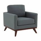 Sofá de un asiento Chester de mediados de siglo, sillón decorativo de piel para sala de estar, dormitorio, salón - 33.46