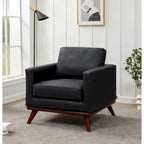 Sofá de un asiento Chester de mediados de siglo, sillón decorativo de piel para sala de estar, dormitorio, salón - 33.46