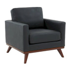 Sofá de un asiento Chester de mediados de siglo, sillón decorativo de piel para sala de estar, dormitorio, salón - 33.46