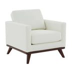 Sofá de un asiento Chester de mediados de siglo, sillón decorativo de piel para sala de estar, dormitorio, salón - 33.46