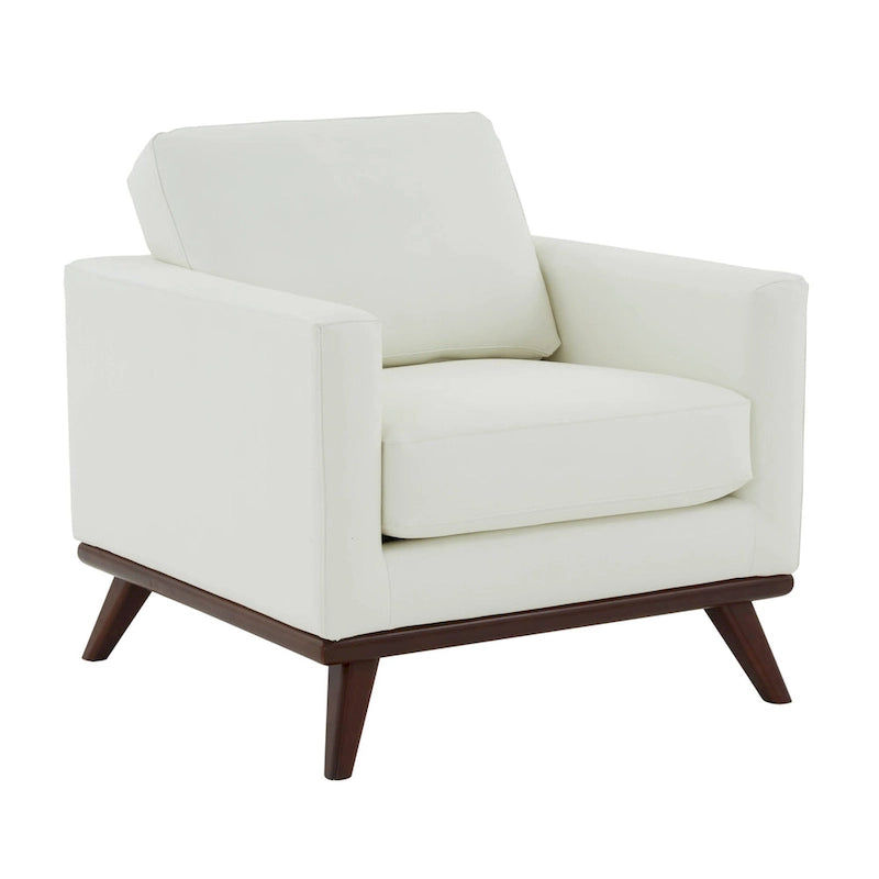 Sofá de un asiento Chester de mediados de siglo, sillón decorativo de piel para sala de estar, dormitorio, salón - 33.46