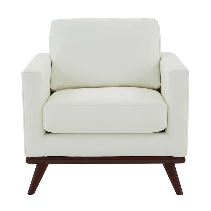 Sofá de un asiento Chester de mediados de siglo, sillón decorativo de piel para sala de estar, dormitorio, salón - 33.46