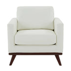 Sofá de un asiento Chester de mediados de siglo, sillón decorativo de piel para sala de estar, dormitorio, salón - 33.46