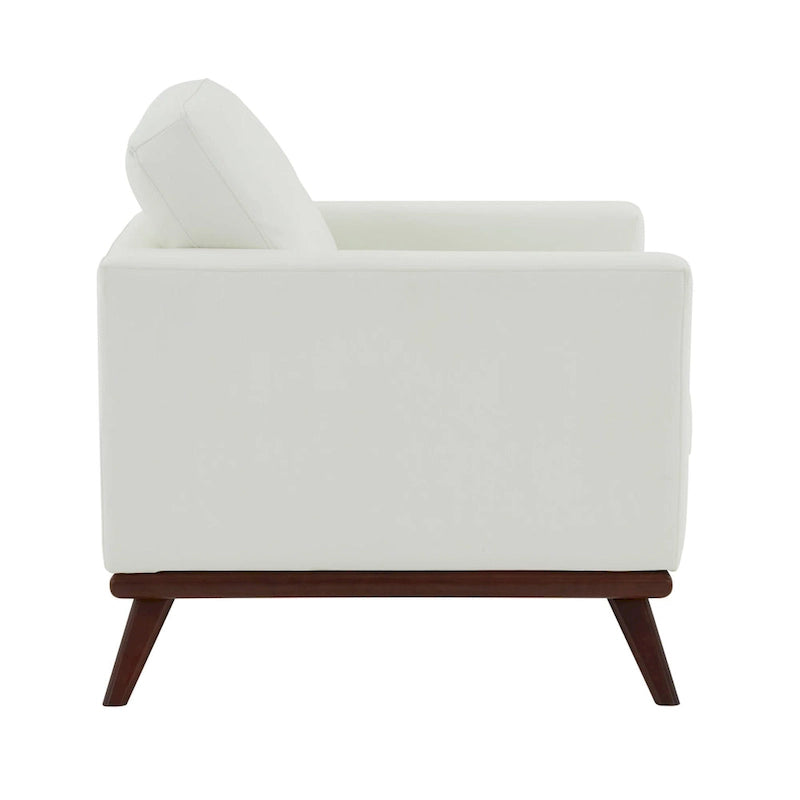 Sofá de un asiento Chester de mediados de siglo, sillón decorativo de piel para sala de estar, dormitorio, salón - 33.46