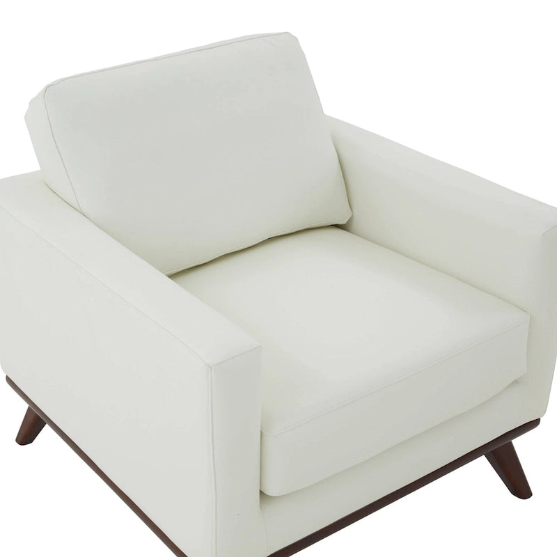 Sofá de un asiento Chester de mediados de siglo, sillón decorativo de piel para sala de estar, dormitorio, salón - 33.46