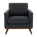Sofá de un asiento Chester de mediados de siglo, sillón decorativo de piel para sala de estar, dormitorio, salón - 33.46