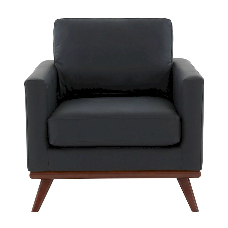 Sofá de un asiento Chester de mediados de siglo, sillón decorativo de piel para sala de estar, dormitorio, salón - 33.46