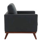 Sofá de un asiento Chester de mediados de siglo, sillón decorativo de piel para sala de estar, dormitorio, salón - 33.46