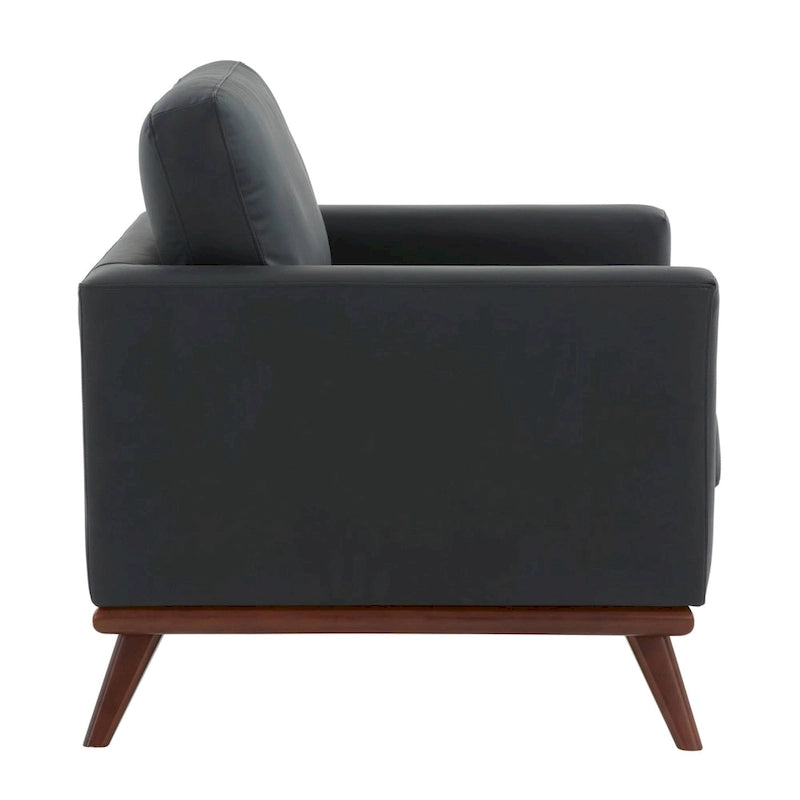 Sofá de un asiento Chester de mediados de siglo, sillón decorativo de piel para sala de estar, dormitorio, salón - 33.46