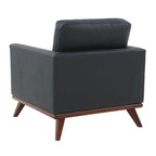 Sofá de un asiento Chester de mediados de siglo, sillón decorativo de piel para sala de estar, dormitorio, salón - 33.46