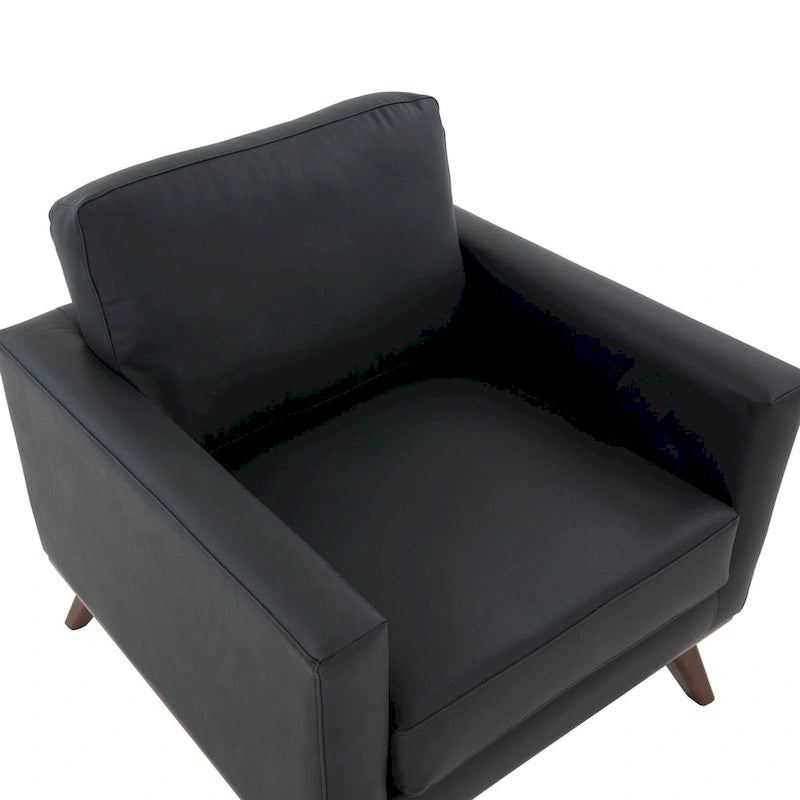 Sofá de un asiento Chester de mediados de siglo, sillón decorativo de piel para sala de estar, dormitorio, salón - 33.46