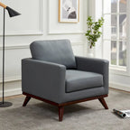 Sofá de un asiento Chester de mediados de siglo, sillón decorativo de piel para sala de estar, dormitorio, salón - 33.46