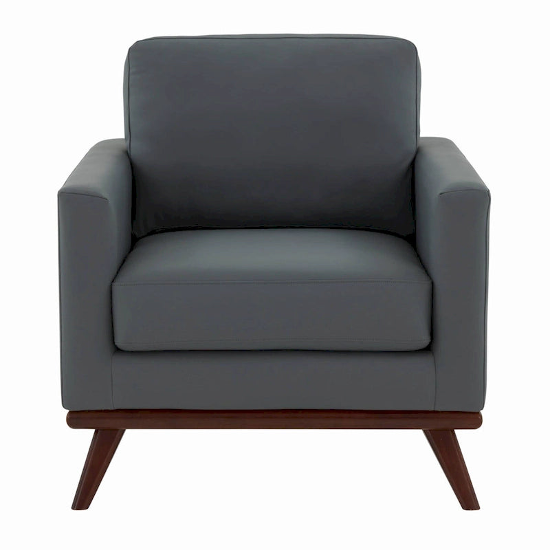 Sofá de un asiento Chester de mediados de siglo, sillón decorativo de piel para sala de estar, dormitorio, salón - 33.46