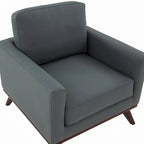Sofá de un asiento Chester de mediados de siglo, sillón decorativo de piel para sala de estar, dormitorio, salón - 33.46