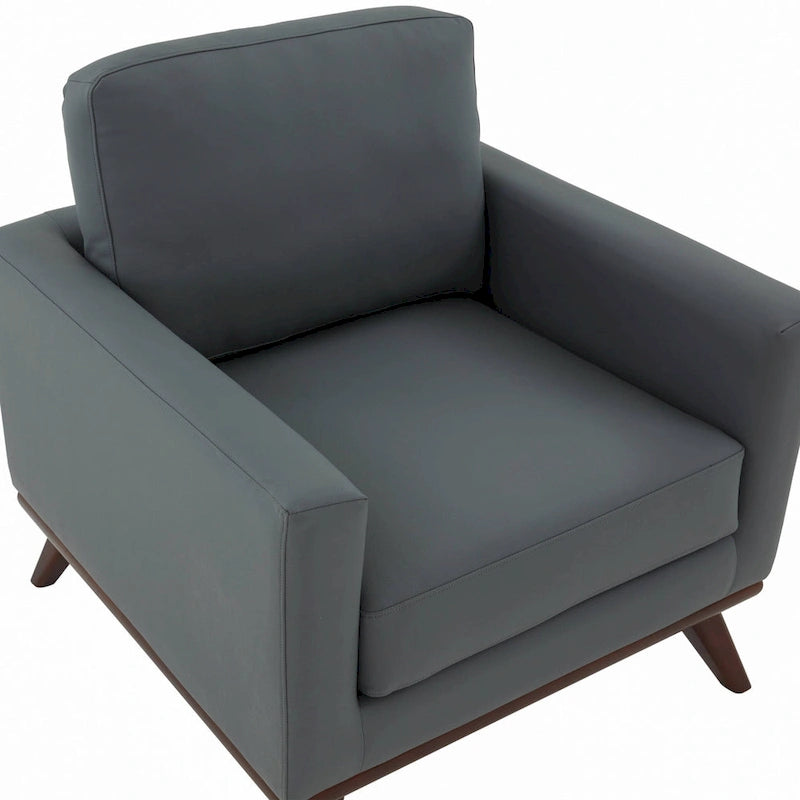 Sofá de un asiento Chester de mediados de siglo, sillón decorativo de piel para sala de estar, dormitorio, salón - 33.46