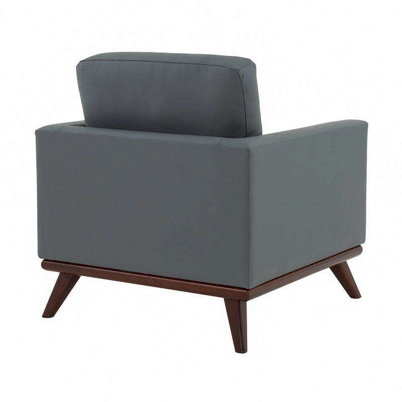 Sofá de un asiento Chester de mediados de siglo, sillón decorativo de piel para sala de estar, dormitorio, salón - 33.46