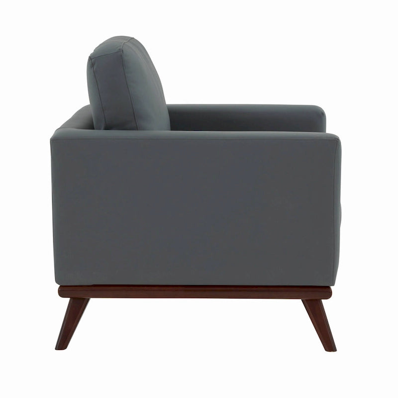 Sofá de un asiento Chester de mediados de siglo, sillón decorativo de piel para sala de estar, dormitorio, salón - 33.46