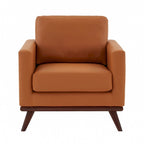 Sofá de un asiento Chester de mediados de siglo, sillón decorativo de piel para sala de estar, dormitorio, salón - 33.46