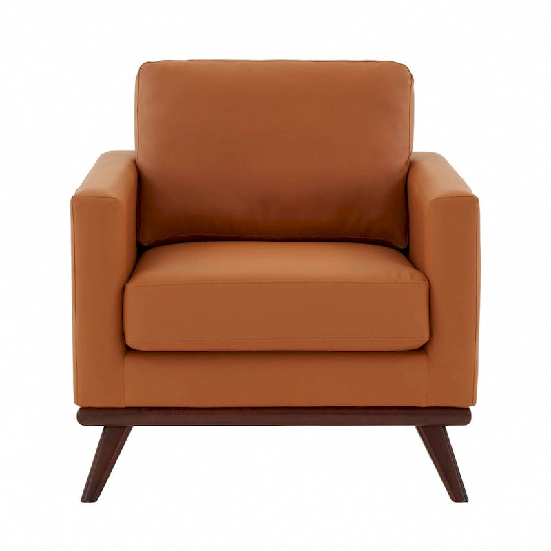 Sofá de un asiento Chester de mediados de siglo, sillón decorativo de piel para sala de estar, dormitorio, salón - 33.46