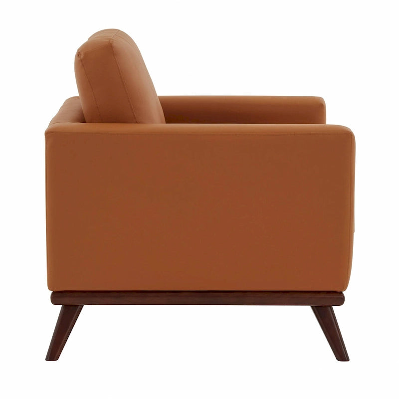 Sofá de un asiento Chester de mediados de siglo, sillón decorativo de piel para sala de estar, dormitorio, salón - 33.46