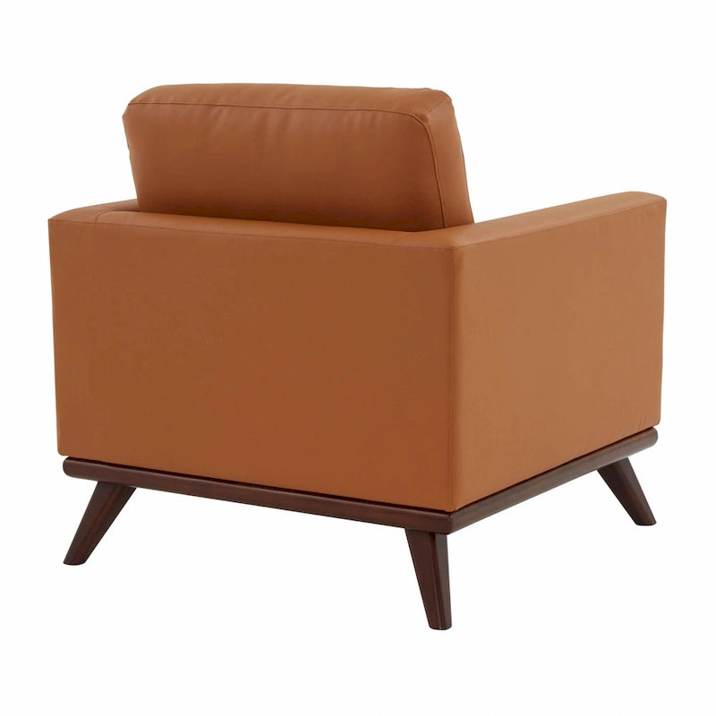Sofá de un asiento Chester de mediados de siglo, sillón decorativo de piel para sala de estar, dormitorio, salón - 33.46