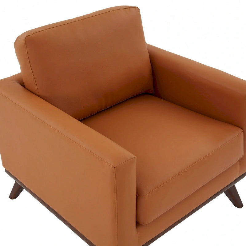 Sofá de un asiento Chester de mediados de siglo, sillón decorativo de piel para sala de estar, dormitorio, salón - 33.46