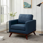 Sofá de un asiento Chester de mediados de siglo, sillón decorativo de piel para sala de estar, dormitorio, salón - 33.46