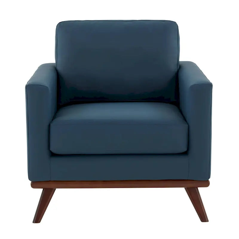 Sofá de un asiento Chester de mediados de siglo, sillón decorativo de piel para sala de estar, dormitorio, salón - 33.46