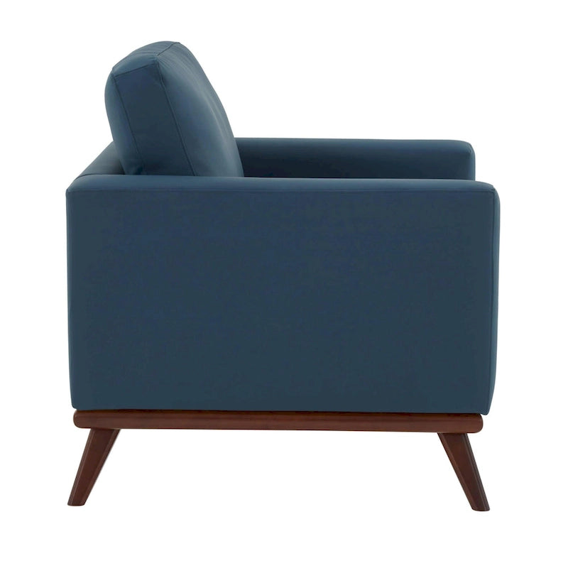 Sofá de un asiento Chester de mediados de siglo, sillón decorativo de piel para sala de estar, dormitorio, salón - 33.46