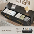 Cómoda doble de madera con 6 cajones, mueble con cajones, soporte de TV para dormitorio, sala de estar y entrada