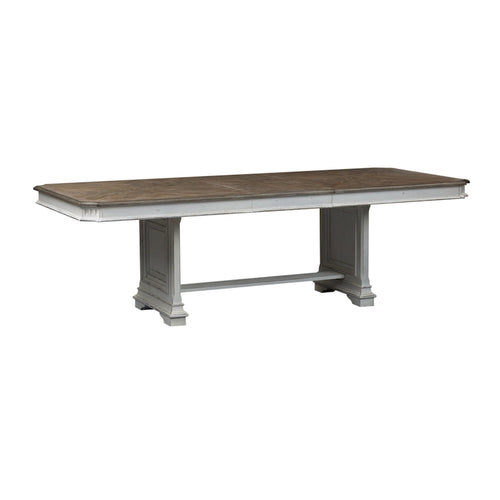 Mesa de caballete Abbey Park en marrón envejecido y blanco antiguo