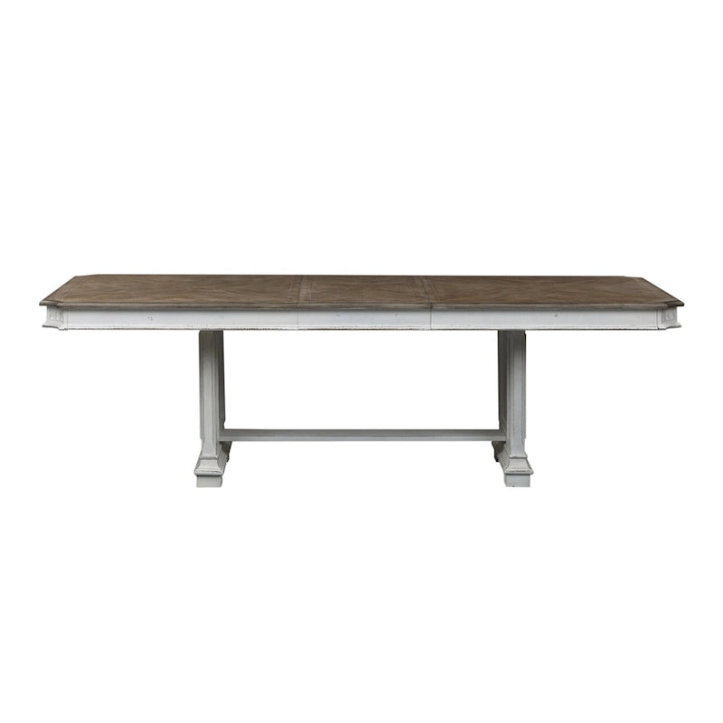 Mesa de caballete Abbey Park en marrón envejecido y blanco antiguo