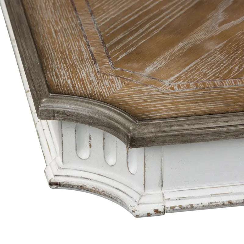 Mesa de caballete Abbey Park en marrón envejecido y blanco antiguo
